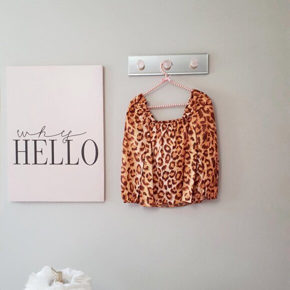 NWT Kate Spade panthera leopard print square neck cotton blouse top, XS - Picture 9 of 11